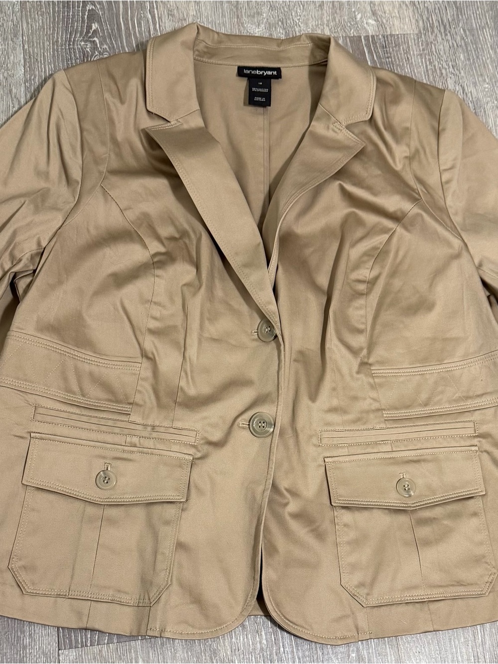 Lane Bryant Tan Utility Blazer